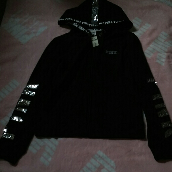 HTF VS Pink Bling Hoodie & Shorts Set - Picture 7 of 8